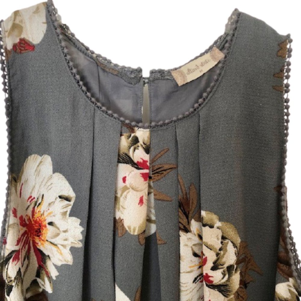 Altar'd State Floral Swing Dress - Gray/White/Pink - M - Picture 2 of 7